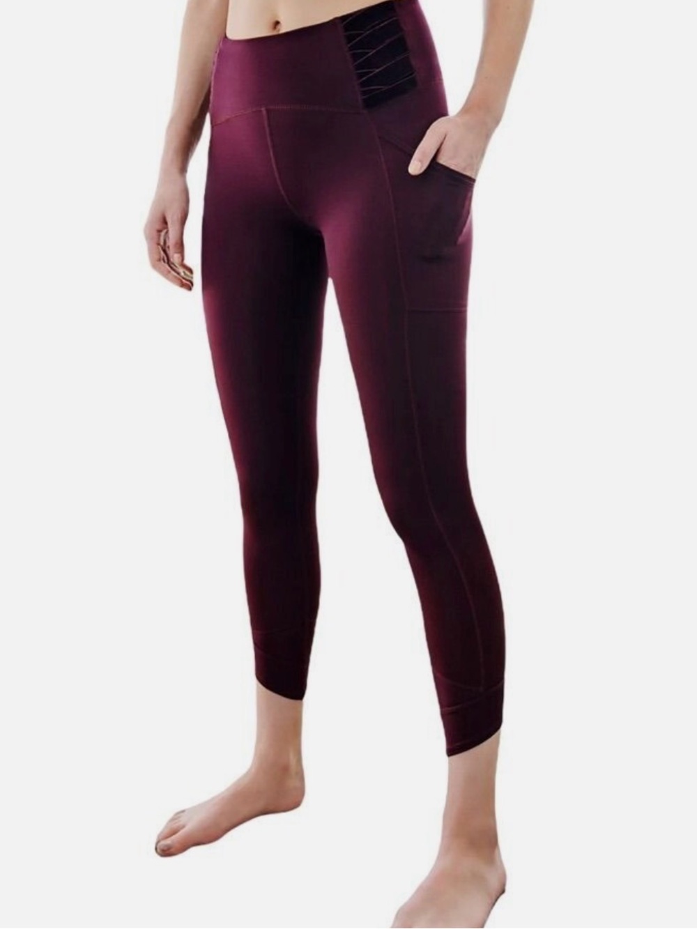 FP Movement by Free People Women’s Burgundy High-Waist Pocket Leggings